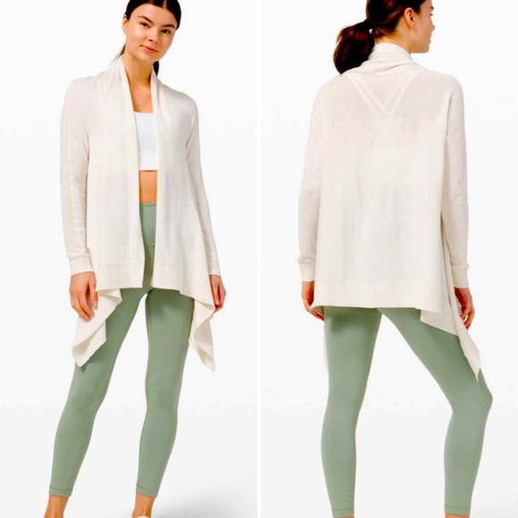 LULULEMON ATHLETICA Heathered Cashlu Knit Wrap Open Cardigan - Picture 4 of 11